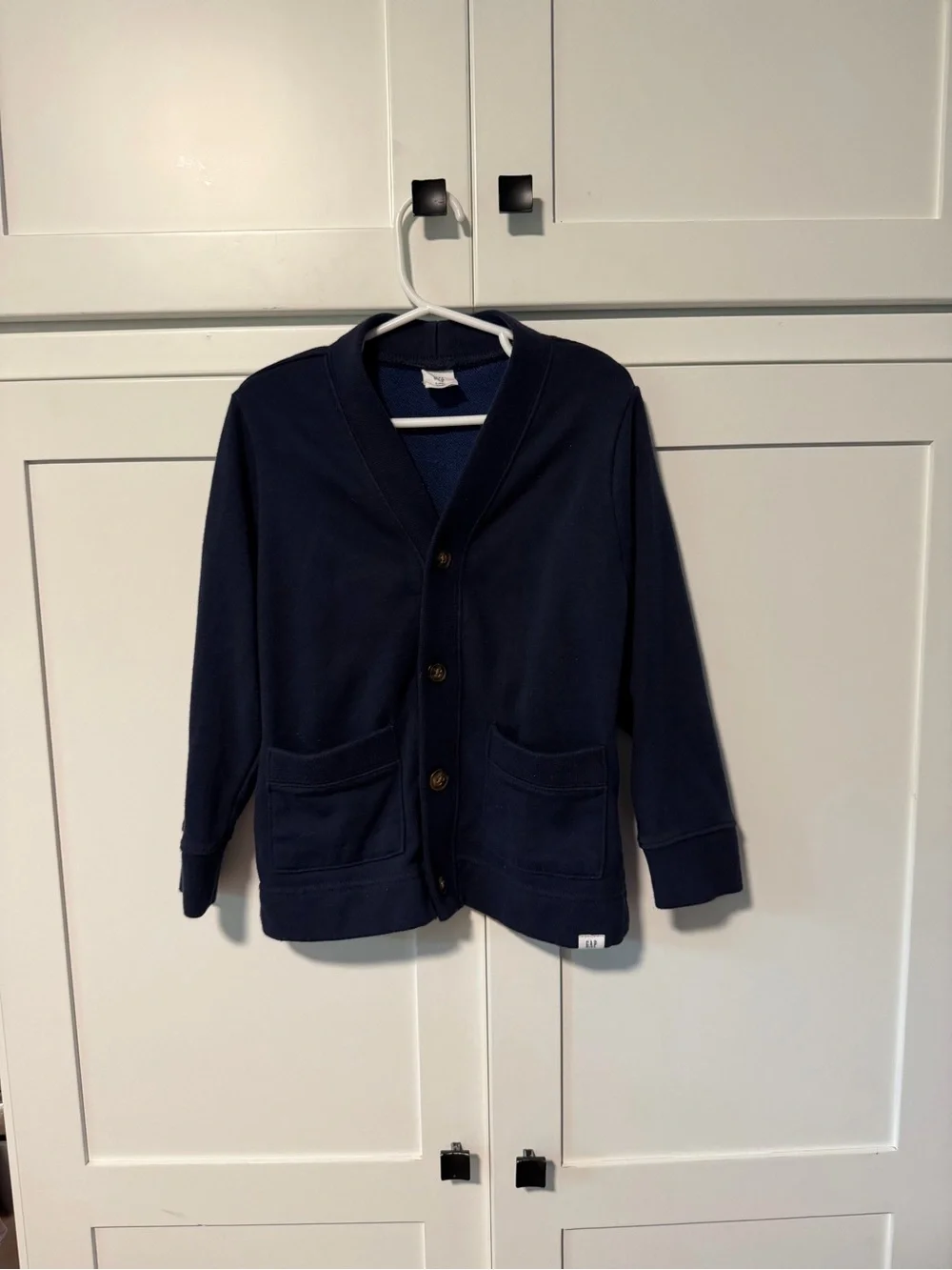 GAP Boys Navy Button Cardigan with Front Pockets